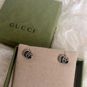 Gucci Silver Twisted Earrings